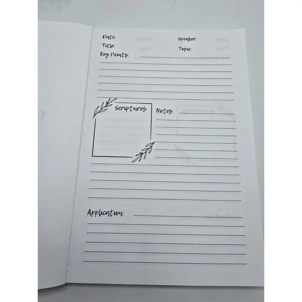 Sermon Notes Journal: Floral Religious Weekly Church Notes Reflection and Prayer